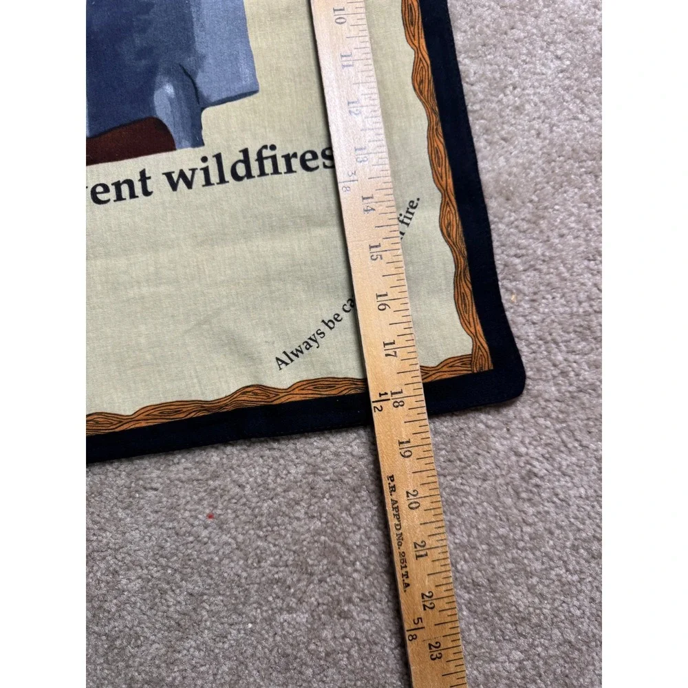 Smokey Bear Bandana Unisex OS Tan Excellent Vintage Only You Prevent Wildfires